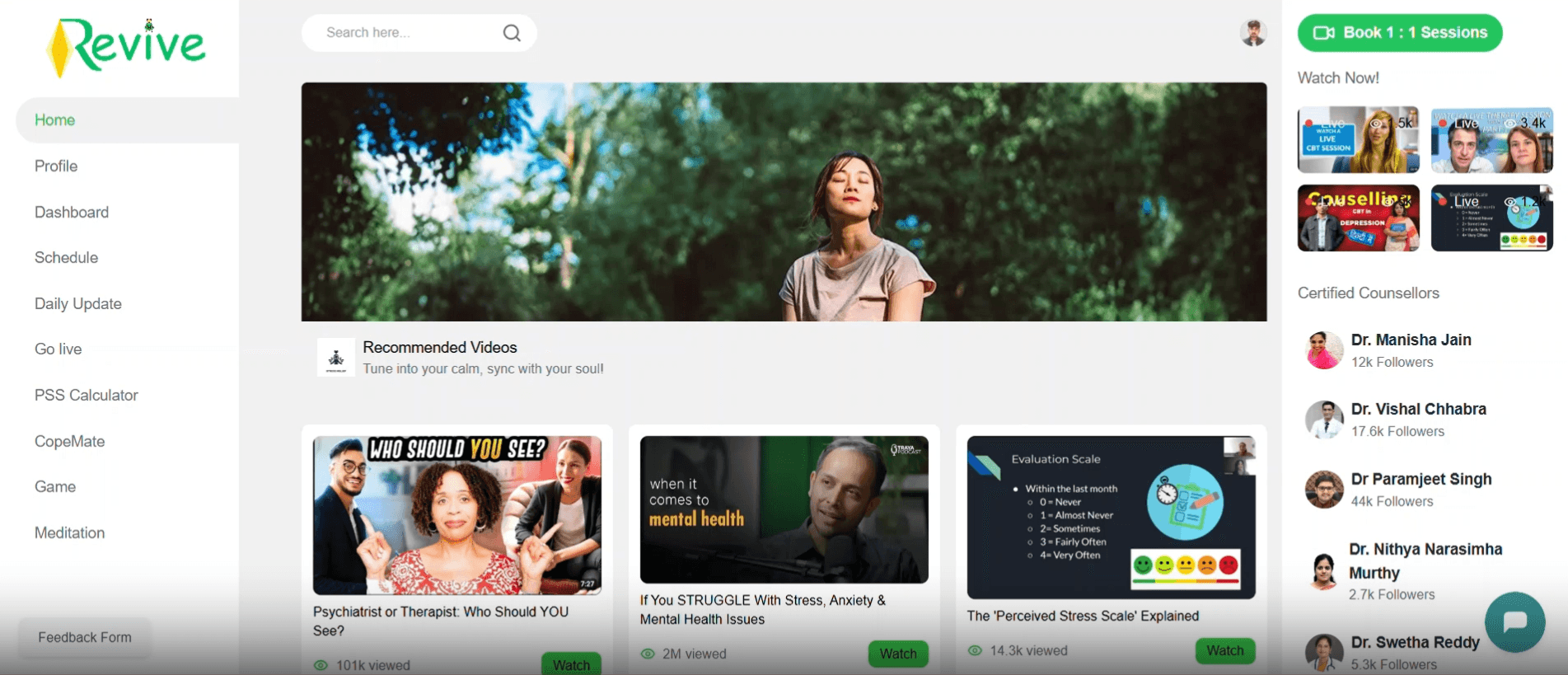 Revive – Stress Relief Web App
